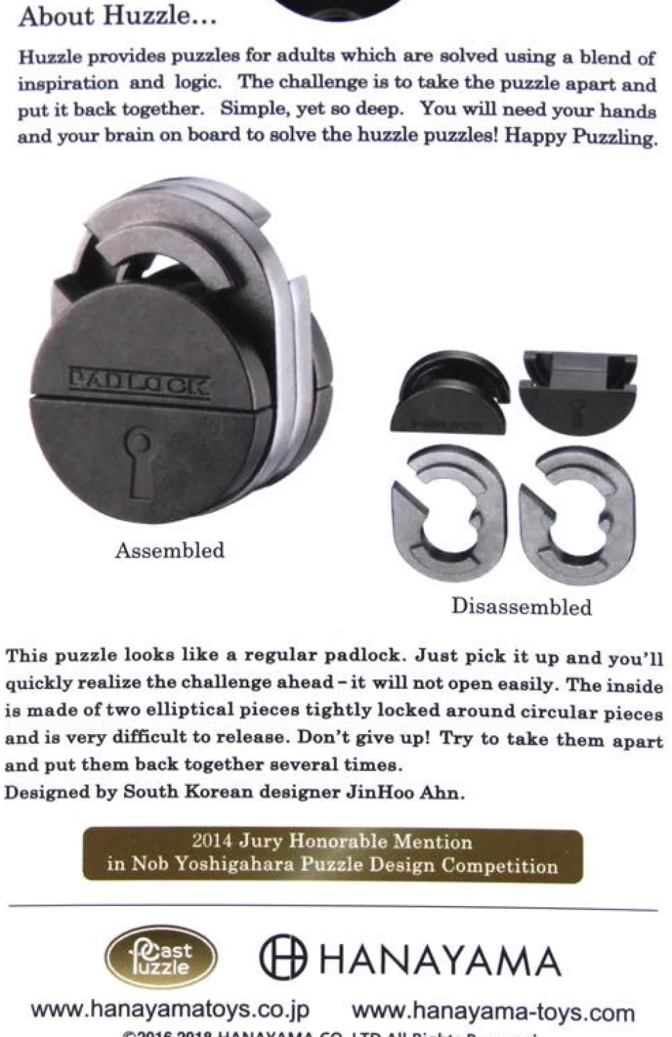 Huzzle Cast Padlock