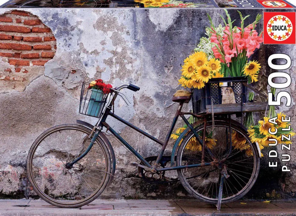 Puzzle Bicicleta com flores