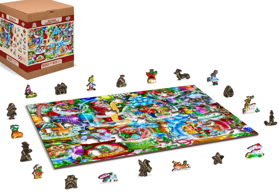 Puzzle Bolas de Neve de Natal 505 de madeira