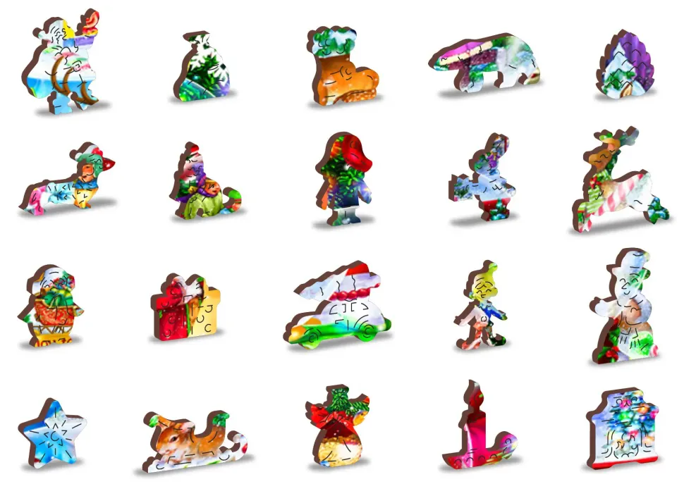 Puzzle Bolas de Neve de Natal 505 de madeira