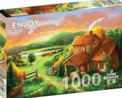 Puzzle Chalé ao entardecer