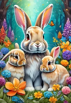 Puzzle Coelhinhos da primavera