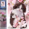 Puzzle Diamant painting: Gatinho preto e branco 30x40cm