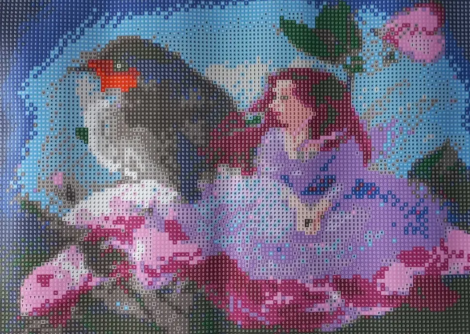 Puzzle Diamond Painting Vtá膷ik s kvetinovou vílou 30x40cm