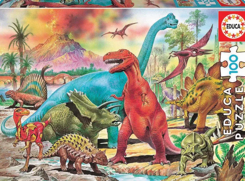 Puzzle Dinossauros-100-dielikov