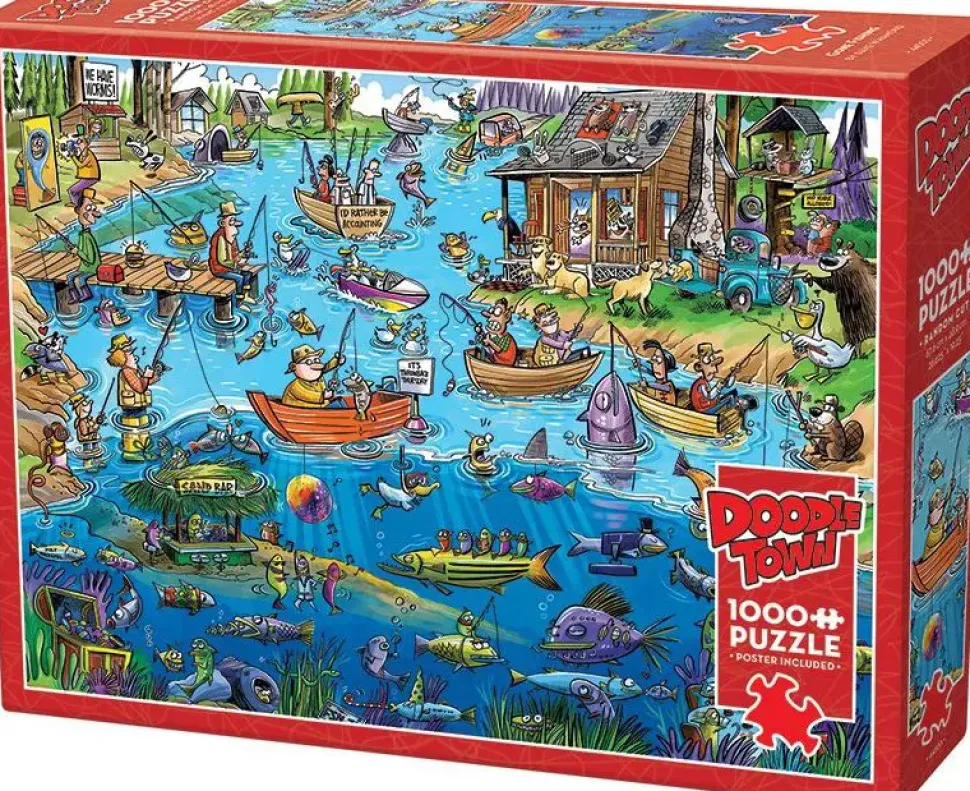 Puzzle DoodleTown: foi pescar