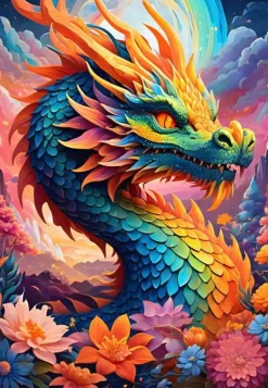Puzzle Dragão colorido