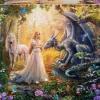 Puzzle Dragão, princesa e unicórnio