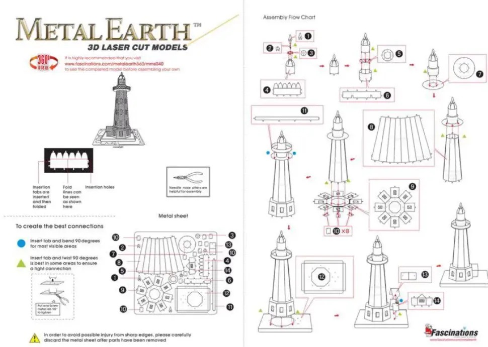Puzzle Farol de metal 3D