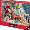 Puzzle Gatinhos fofos na sala de estar