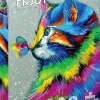 Puzzle Gato brilhante e borboleta