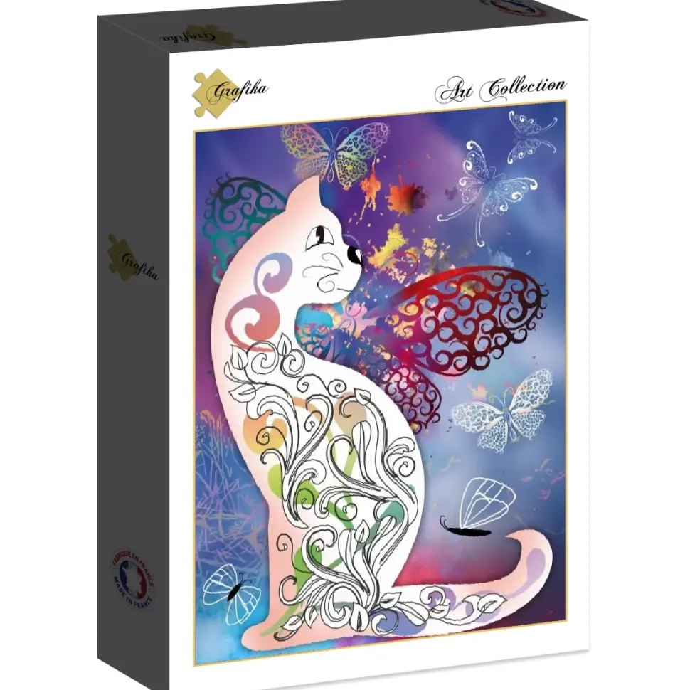 Puzzle Gato e borboletas