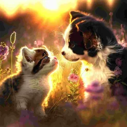 Puzzle Gato e Cachorro