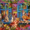 Puzzle Gatos de prateleira de janela