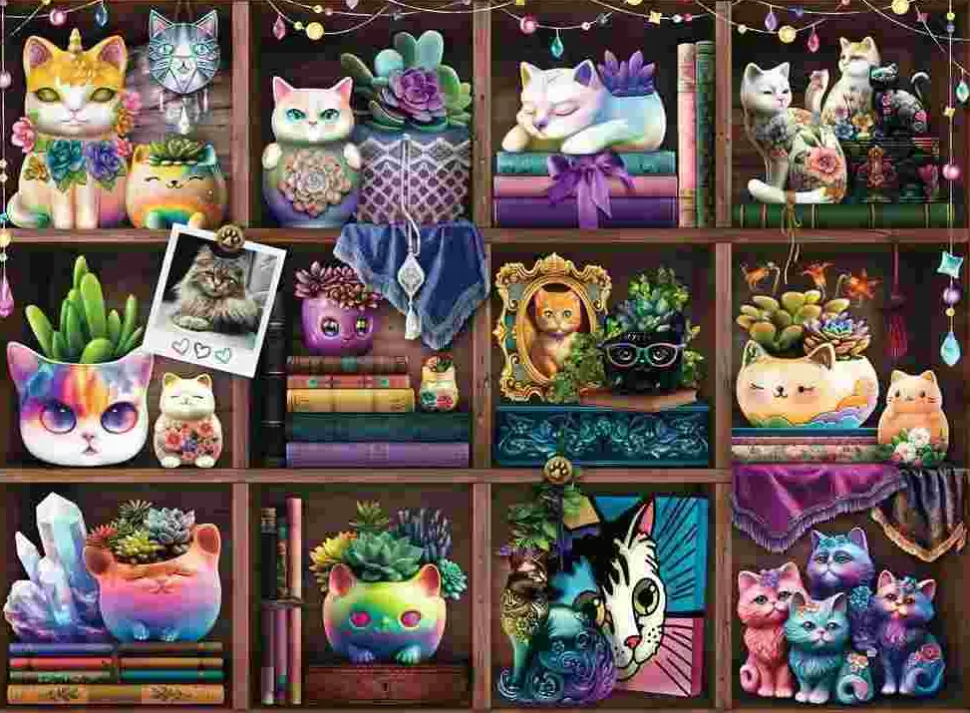 Puzzle Gatos e Suculentas