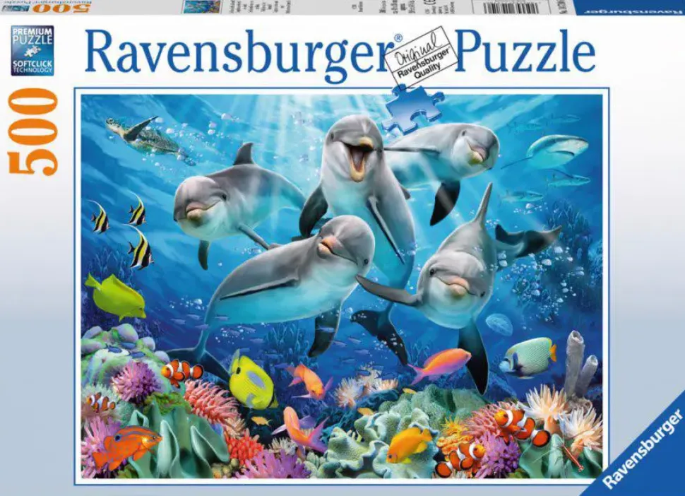 Puzzle Golfinhos no recife de coral