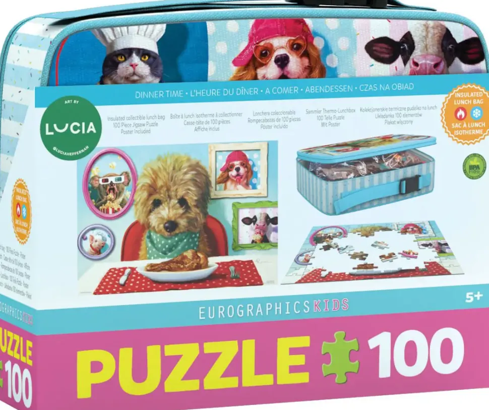Puzzle Lancheira com quebra-cabeça na hora do jantar