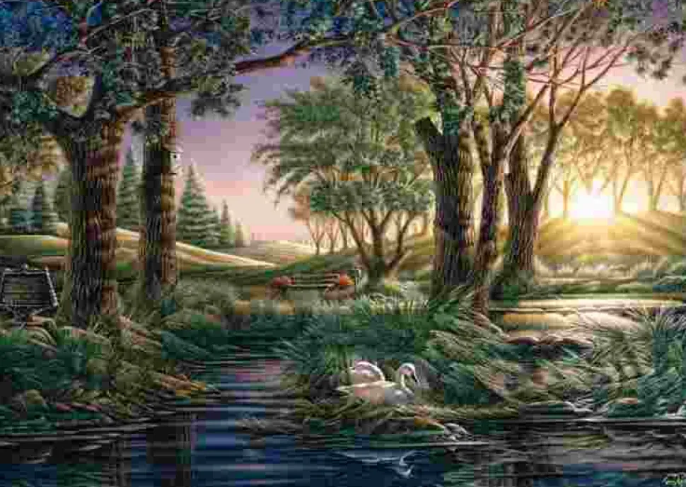Puzzle Magia matinal no lago