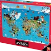 Puzzle Mapa do mundo dos desenhos animados