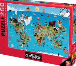 Puzzle Mapa do mundo dos desenhos animados
