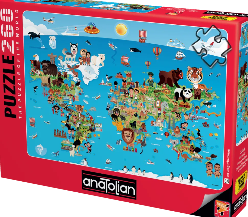 Puzzle Mapa do mundo dos desenhos animados