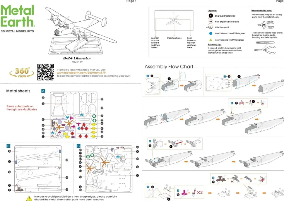 Puzzle Metal B-24 Liberator