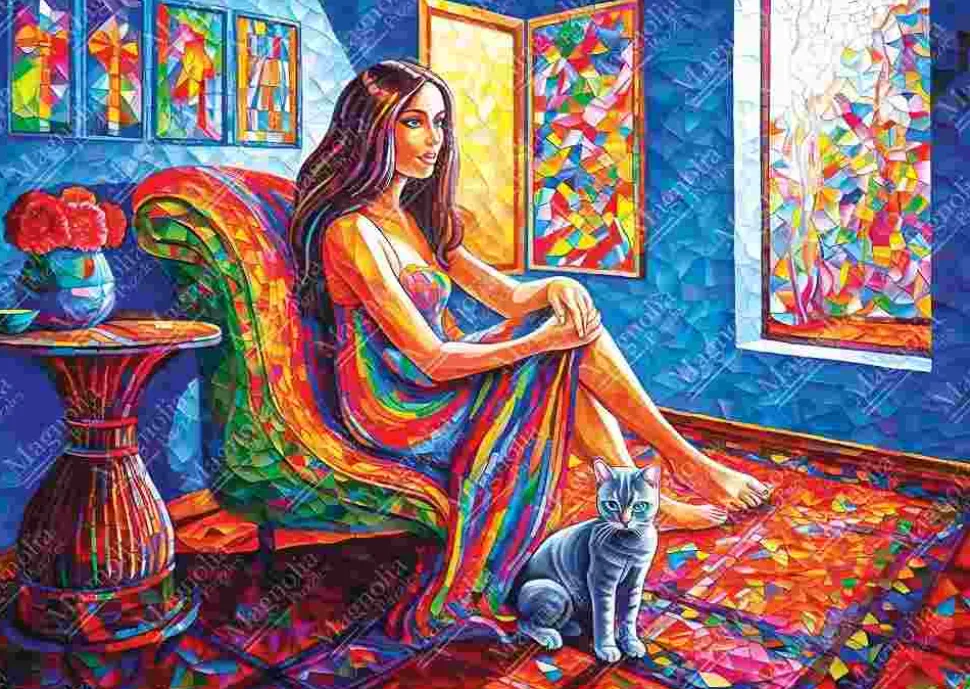 Puzzle Mulher com Gato