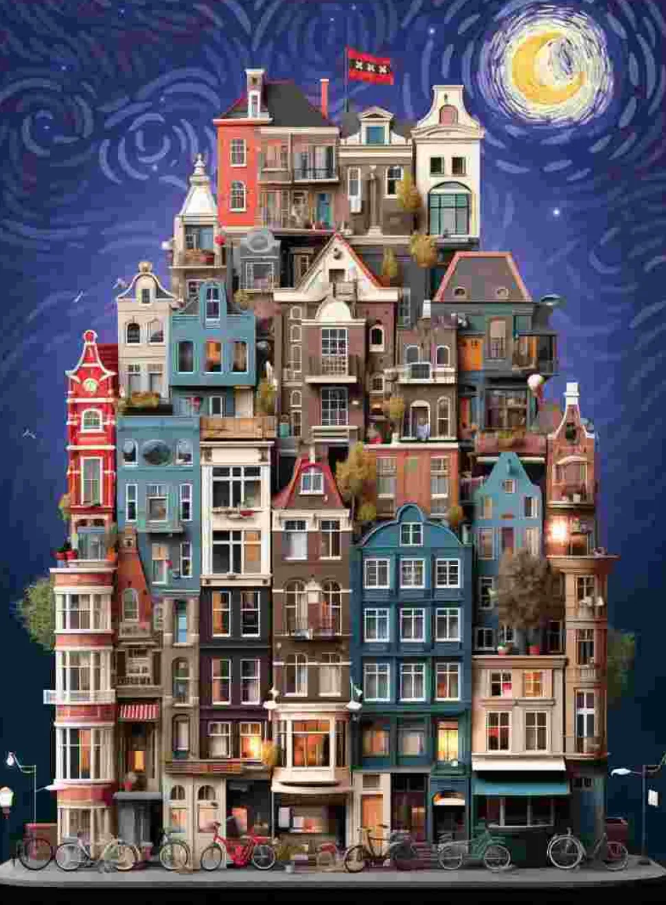 Puzzle Noite estrelada de Amsterdã