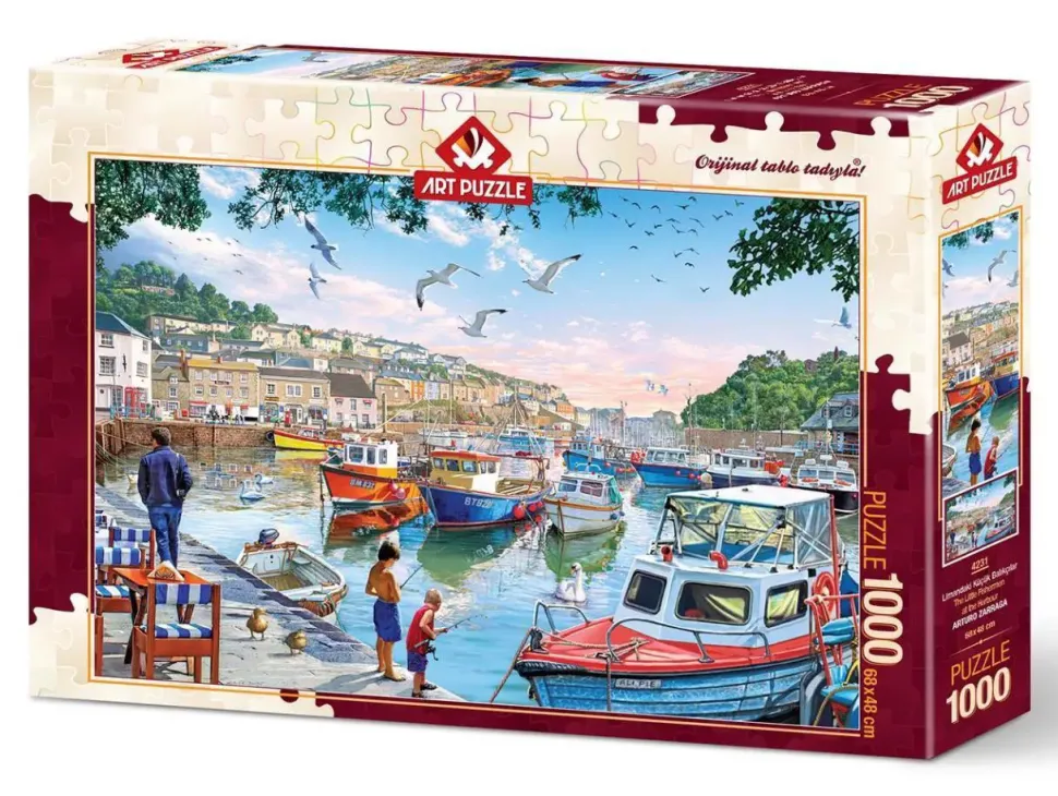 Puzzle Os pequenos pescadores no porto