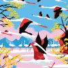 Puzzle O voo dos flamingos cor-de-rosa