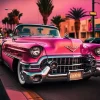 Puzzle Pintura de Diamant: Cadillac em Los Angeles 30x40cm