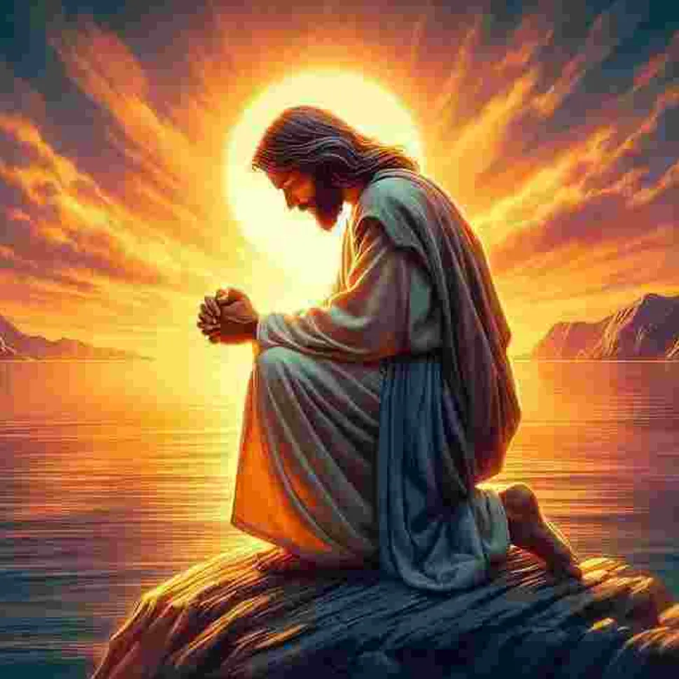 Puzzle Pintura diamantada: Jesus orando 30x40 cm