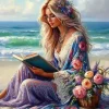 Puzzle Pintura diamantada: Menina com um livro 30x40 cm