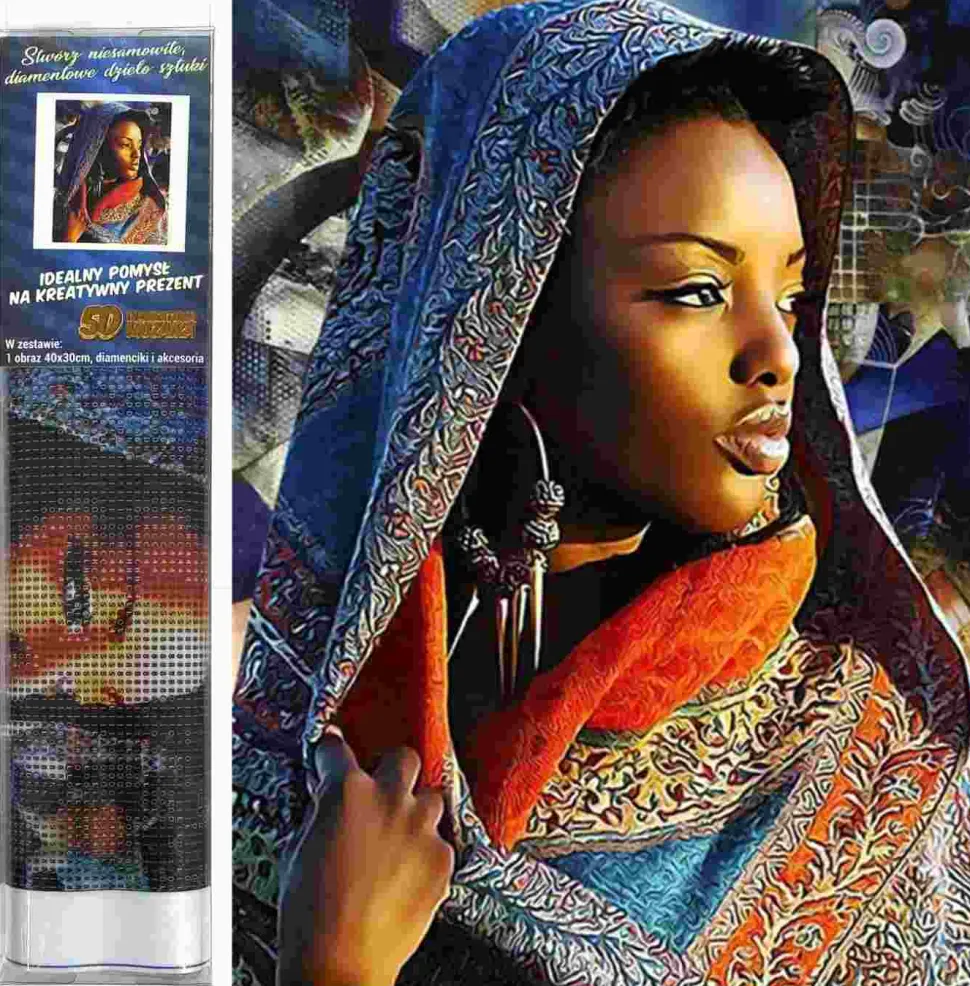 Puzzle Pintura diamantada: Menina pensativa 30x40 cm
