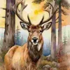 Puzzle Pintura diamantada: Veado 30x40 cm
