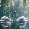 Puzzle Pintura Diamant: Cisnes 30x40cm