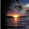 Puzzle Pintura Diamant: Crepúsculo na praia 30x40cm