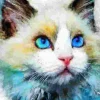 Puzzle Pintura diamante: Azul look 30x40cm