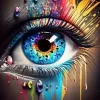 Puzzle Pintura Diamante: Olho colorido 30x40cm