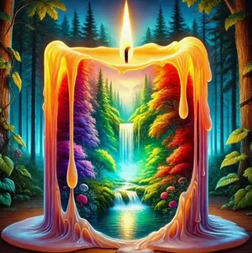 Puzzle Pintura Diamant: Luz da floresta 30x40cm