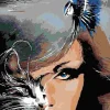 Puzzle Pintura diamant: Olho de gato 30x40cm