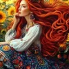Puzzle Pintura Diamant: Rapariga no campo 30x40cm