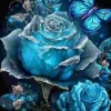 Puzzle Pintura Diamant: Rosa azul 30x40cm