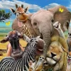 Puzzle Pintura diamant: Safari selfie 30x40cm