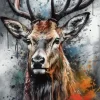 Puzzle Pintura Diamant: Veado (desenho) 30x40cm