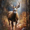 Puzzle Pintura Diamant: Veado na floresta 30x40cm