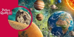 Puzzle Planeta Terra no espaço da galáxia