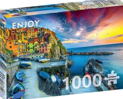 Puzzle Porto de Manarola ao pôr do sol, Cinque Terre, Itália