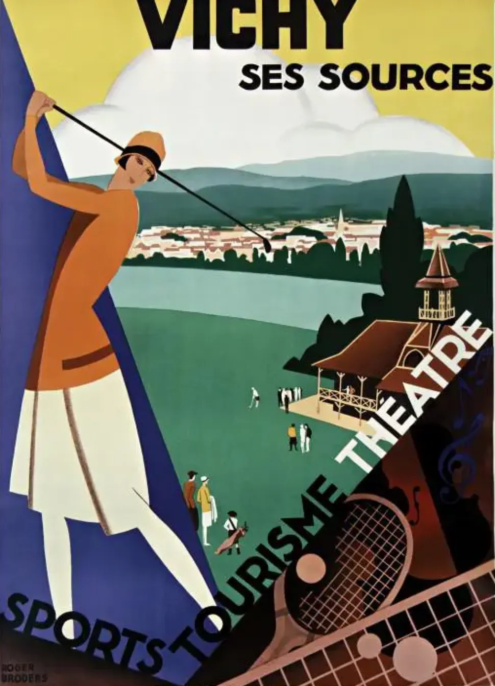 Puzzle Roger Broders - Vichy, fontes ses, 1928