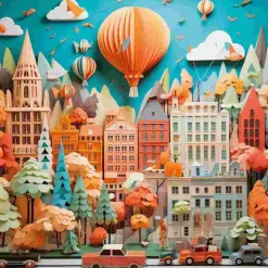 Puzzle Semelhante a papel: Paisagem urbana